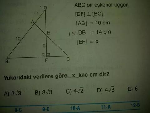 Geometri Soruları Yarım Edebilecek