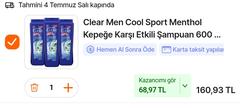Bitti - Clear Man Cool Sport Menthol 600ml x3-Hepsiburada