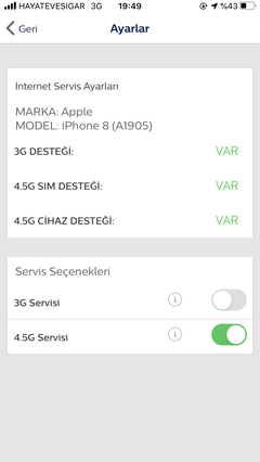 iPhone 8 LTE Aktif Olmuyor 3G ile İnternete Girebiliyorum