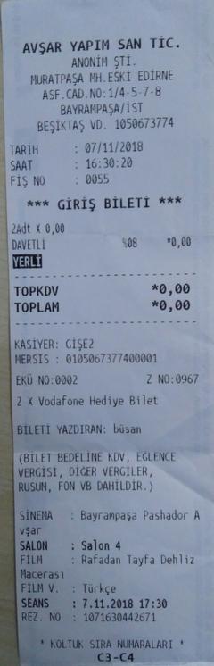 Vodafone Altın Kulüp Bedava Sinema Bileti (Bitti)