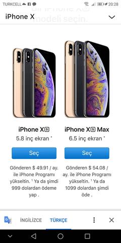 iPhone XS ve XS Max Türkiye Fiyatları