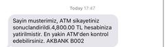 Akbank ATMsi Paramı Alıkoydu