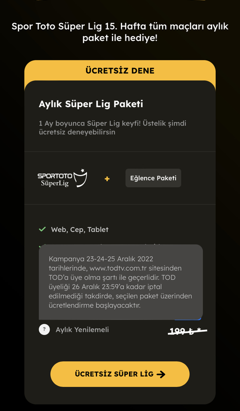 TOD TV ( Yeni beIN connect) Bu Hafta Süper Lig Maçlari Ücretsiz