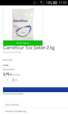  Alev alıyor Carrefoursa 2 kg toz şeker 3 75