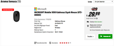 Media Market Microsoft Marka Kablosuz Mouse 29.90+Kargo ücreti