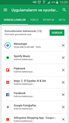 Uygulamaları güncelliyemiyorum