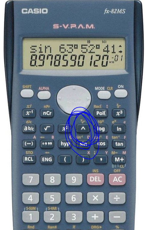 Hesap makinesinde 5.dereceden kök alma Lütfen yardım