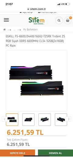 Gskill Trident Z5 RGB 2x16 6600MHz CL34 DDR5