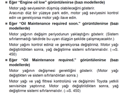 "Soon oil maint" hatası ve araba çalışmadı