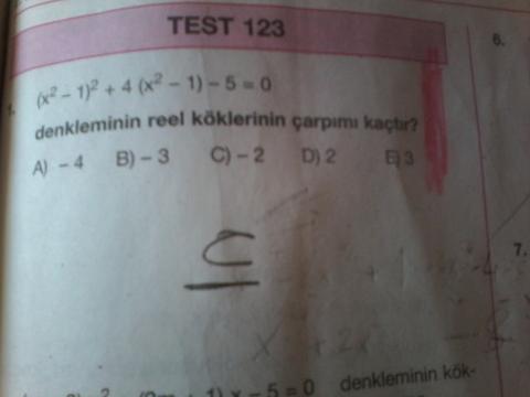 Ikinci derece denklem sorularim