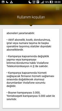 Vodafone Faturasız 25 TL Boyner çeki ve 3Gb internet