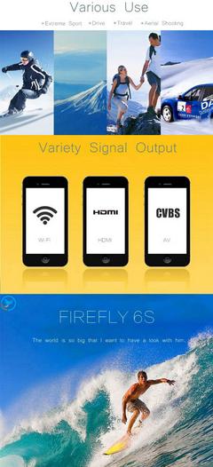 FIREFLY 6S 4K WiFi Aksiyon Kamerası 59.9 $ İndirimde !!!! TAM SET