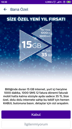 Türk Telekom Faturalıda 15GB 35TL (39TL Oldu) Tarifesi Kullananlar Kulübü