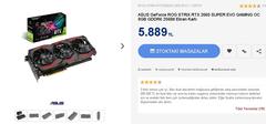 ASUS GeForce ROG STRIX RTX 2060 SUPER EVO GAMING OC 8GB GDDR6 256Bit Ekran Kartı