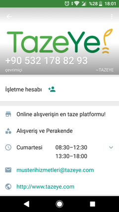 Taze Ye - İstanbul içi 70/40 - İstanbul dışı 110/40 + 10 TL