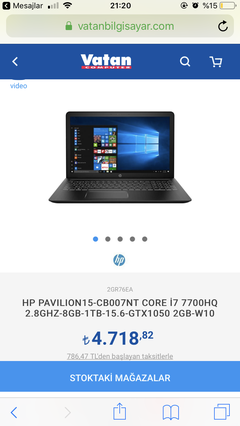 Önerilerinizi bekliyorum..HP PAVILION15-CB007NT