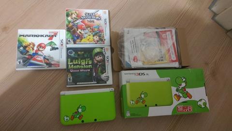 NTSC-U Yoshi Edition 3DS XL + Oyunlar