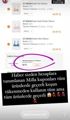 Trendyolmilla 150 /50 tl kuponu her üründe geçerli !