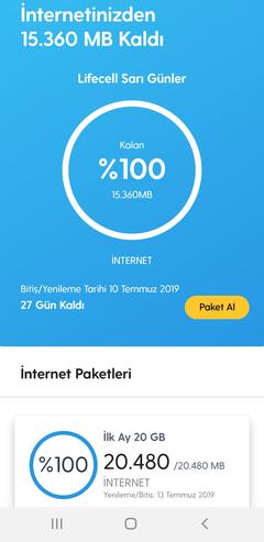 Turkcell'den Lifecell Sarı Günler Tarifesi! 15GB+1000DK+100SMS 65 TL!