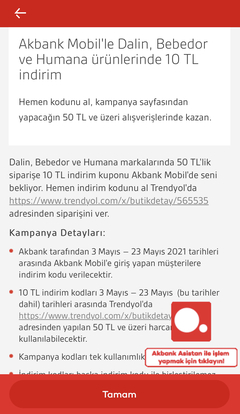 Bebek Butiğinde 50/10 Akbank İndirim Kodu | Trendyol