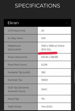 RTX2060 Gaming Z HDMi den 144 hz görüntü alamıyorum..GEREKLİ APARAT ?