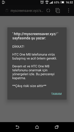  Telefona virüs bulaştı uyarısı???