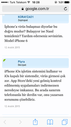 Iphone a virüs girer mi