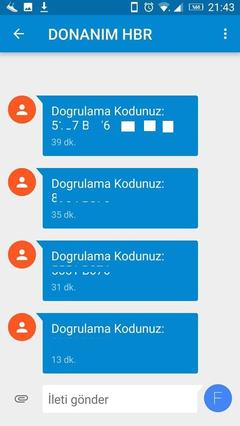 DONANIM HBD doğrulama kodu 