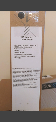 KUTUSU AÇILMAMIŞ,GARANTİLİ laptoplar:  HP RYZEN 5 İSLEMCİ ve HP i3 10. Nesil islemci