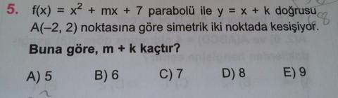 Karekök LYS Parabol sorular