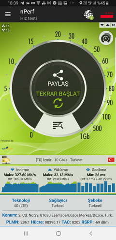 TÜM OPERATÖRLER 4,5G HIZ TESTİ [ANA KONU] 5G YE DOĞRU ADIM ADIM