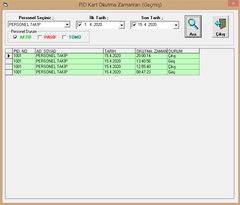 Personel Takip Programı ( Giriş Çıkış Kart Okutmalı )