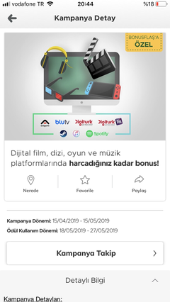 BONUS DİGİTALDE 40TL HARCAMAYA 40TL BONUS / BONUS FLASA ÖZEL