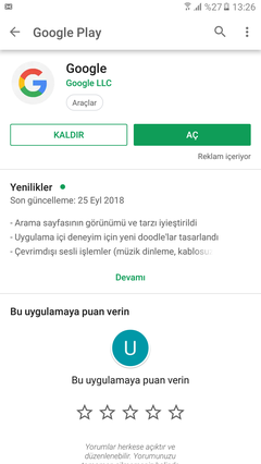 Google play store arayüzü değişti mi?