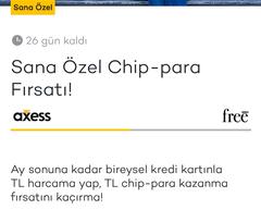 Axess kişiye özel 100/25 market harcaması toplamda 100 puan