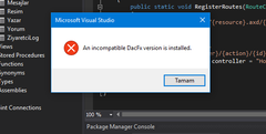  VS 2012'de Veritabanı Hatası