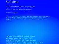  Windows 10 Acilista 0xc0000225 mavi ekran hatasi