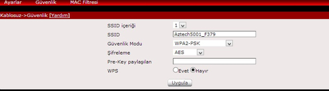 Modem Ağ Güvenlik Anahtarını Kabül Etmiyor :(