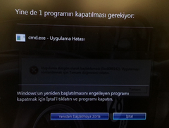  (ÇÖZÜLDÜ) - Önemli !! cmd.exe Uygulama hatasi 0xc0000142 Hatasi ?