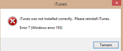 İtunes Hata Veriyo Yardım Lütfen