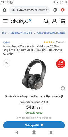 Anker SoundCore Vortex Kablosuz Bluetooth Kulaklık-Sıfır Jelatinli(Satıldı)