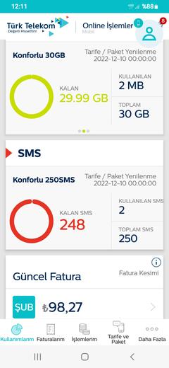 TÜRK TELEKOM FATURALI 30 GB 115 TL