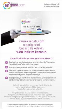  Finansbank Encard kart ile yemeksepeti.com'da %20 indirim