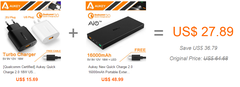  Hızlı şarj cihazı (Aukey Quick Charge 2.0) ve Hızlı şarjlı powerbank(Aukey 20000mAh) ÜRÜNLER GELDİ!