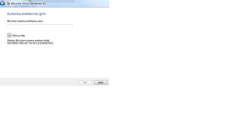 bitlocker şifre kaldırma sorunu