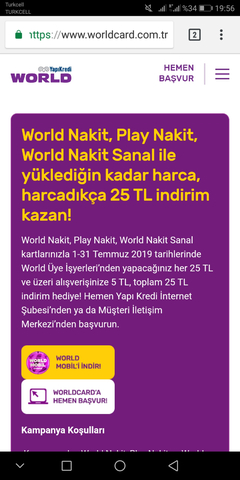 World Nakit Sanal ile her 25 TL ve üzeri alışverişe  5 TL