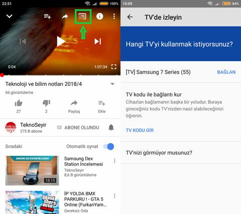 Youtube yansıtma özelliğini kapatmak ?