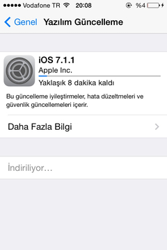  iOS 7.1.1 güncellemesi geldi!