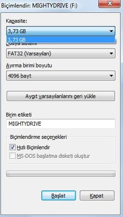 8Gb USB 4GB Oldu Düzeltemiyorum