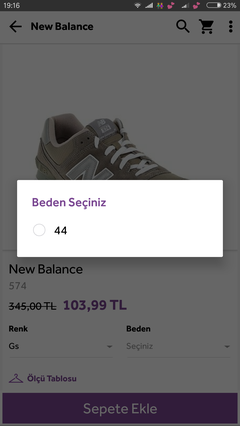 Morhipo New Balance 574 Gri renk (44 numara) 103.99 Tl